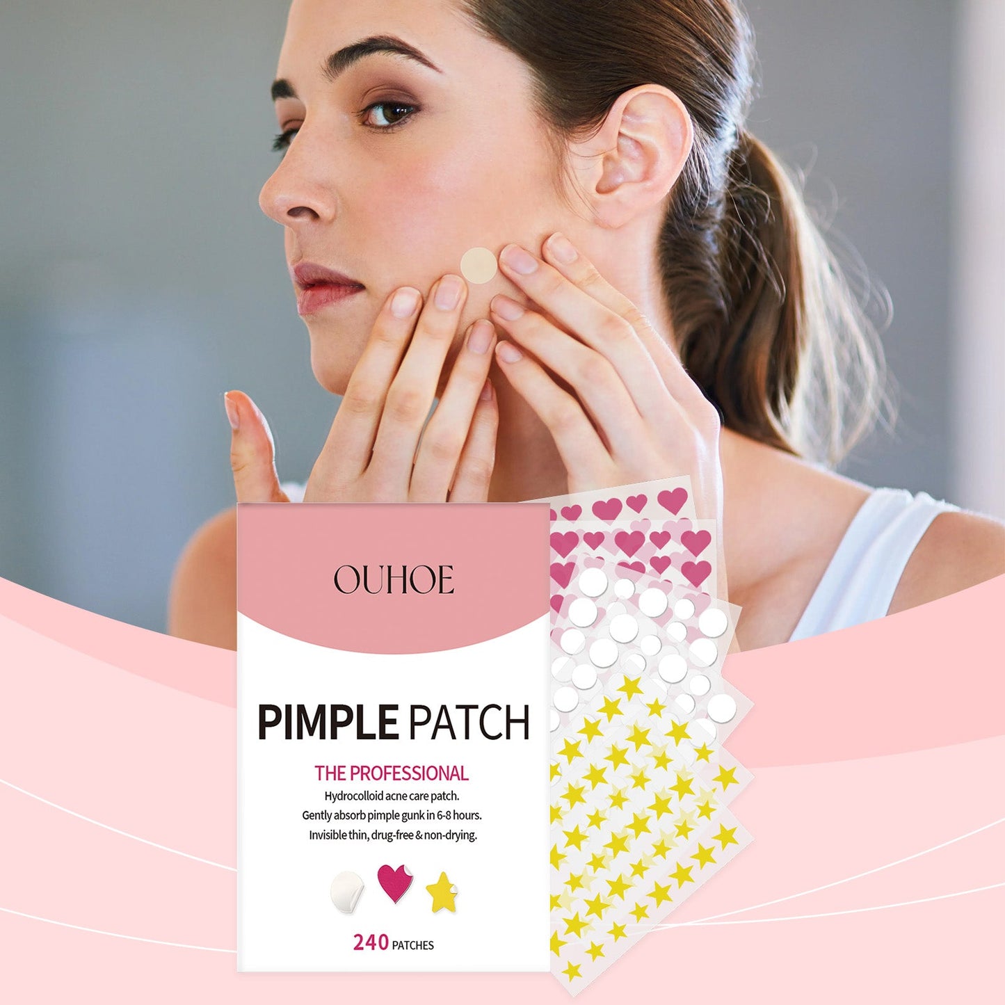 Repair Acne Patch, Facial Cleansing Cover Acne Skin Moisturizing Gentle Skin Cream