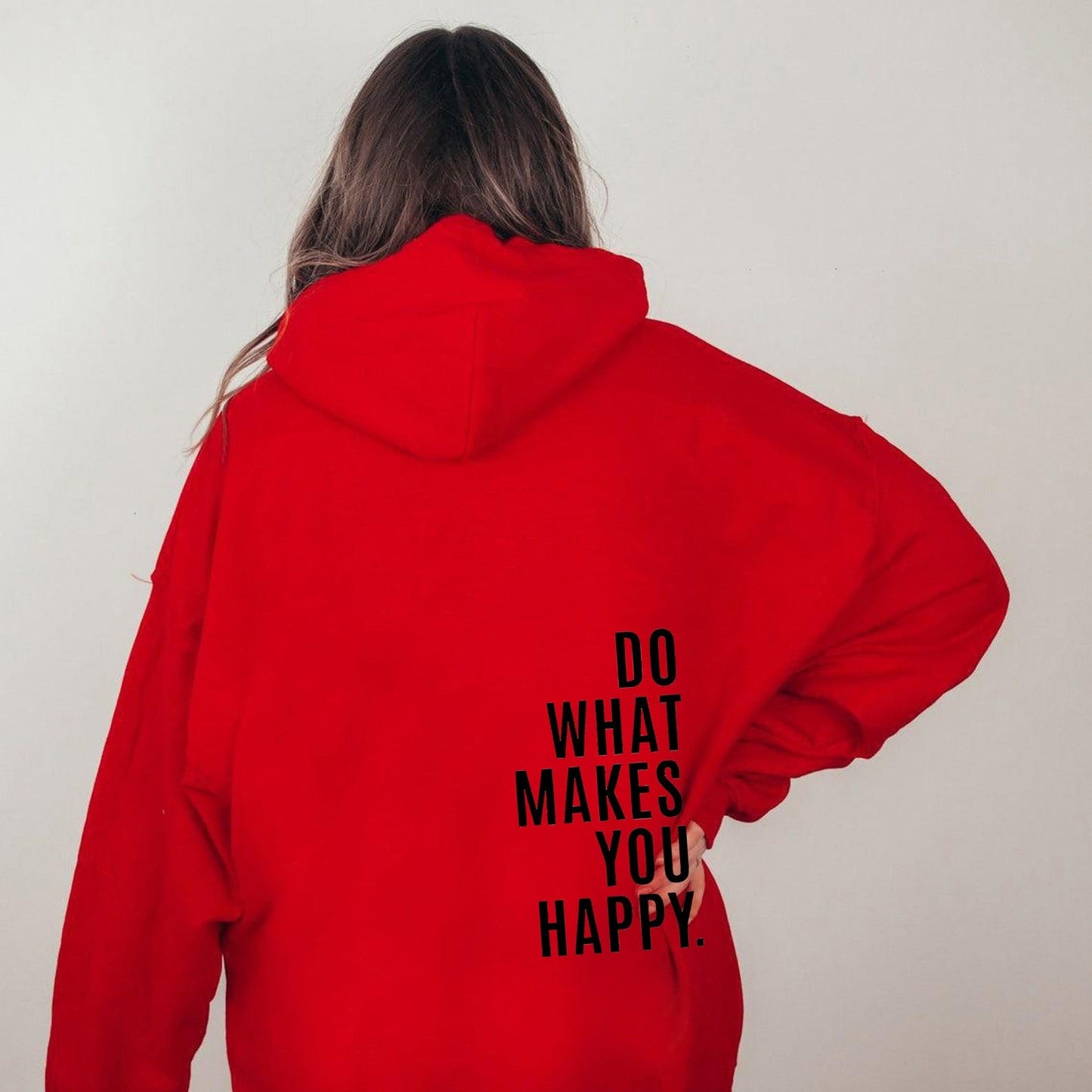 Do What Makes You Happy Off Shoulder Hoodie