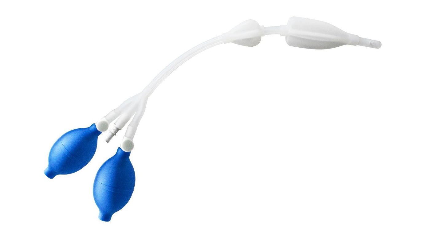 Enema Bulb Silicone Enema Douche Bulb Dual Side Openings Elastic Inflatable Double Bulb Flushing System for Health Care