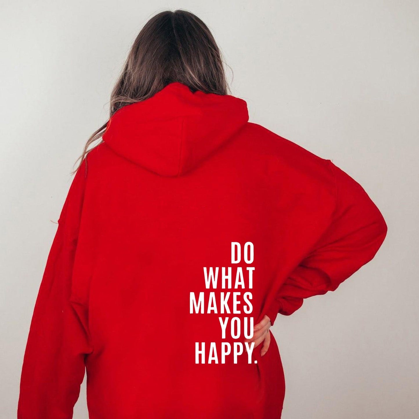 Do What Makes You Happy Off Shoulder Hoodie