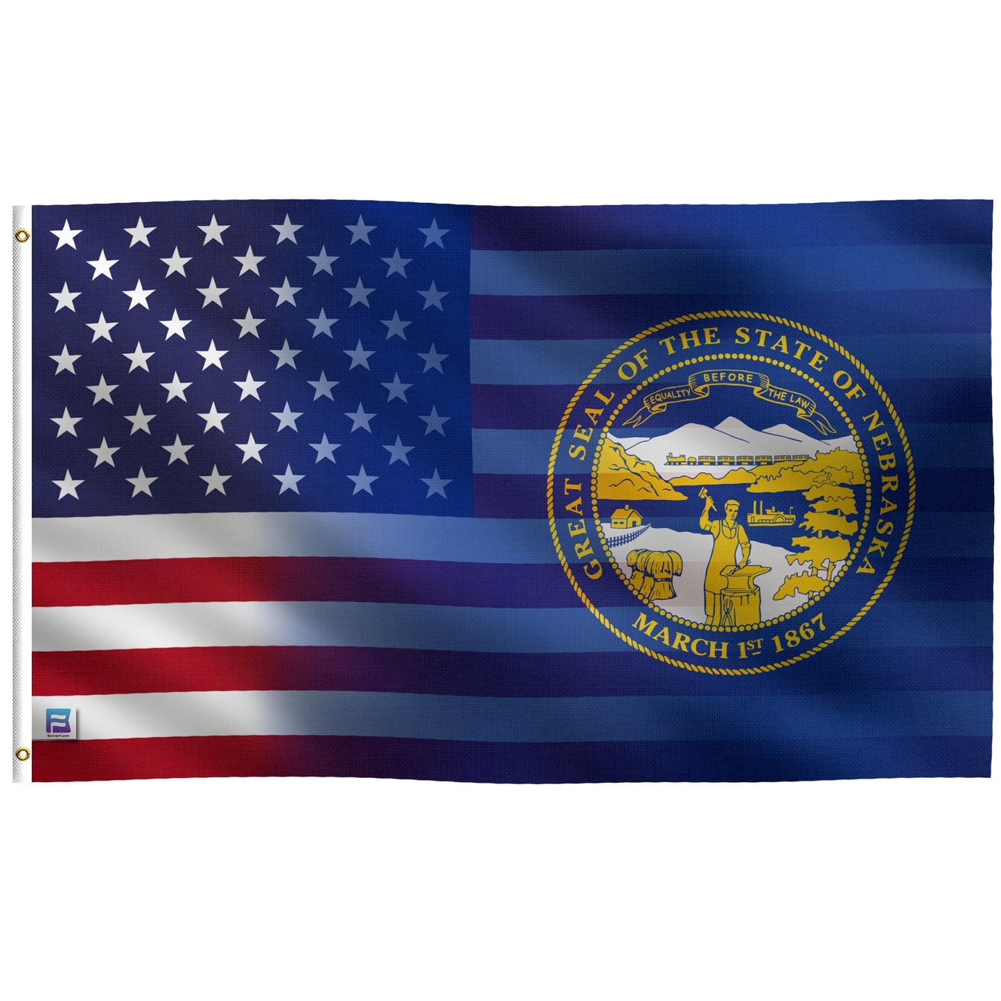 Nebraska & American Flag Blend