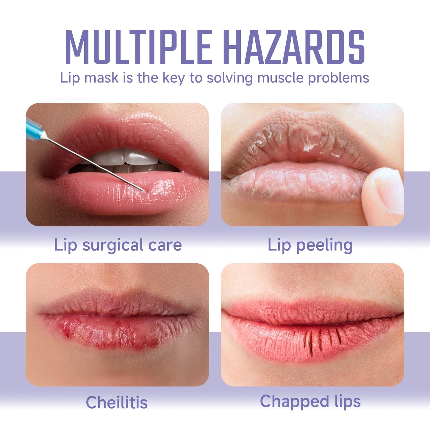 Ouhoe Collagen Lip Mask Repair Lip Lines, Remove Dead Skin, Prevent Dry And Crack, Moisturize And Care Lip Mask