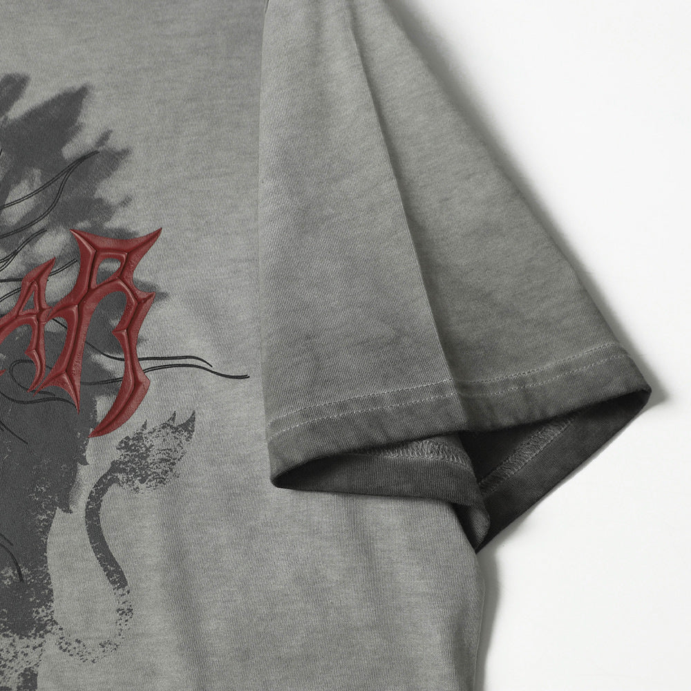 Ink Lotus Abstract Tie-Dye Short Sleeve T-Shirt