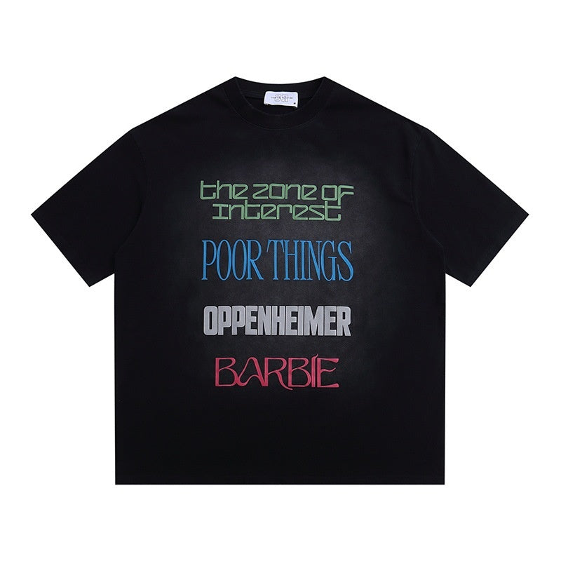 Harajuku Style Letter Print Loose Short Sleeve T-Shirt