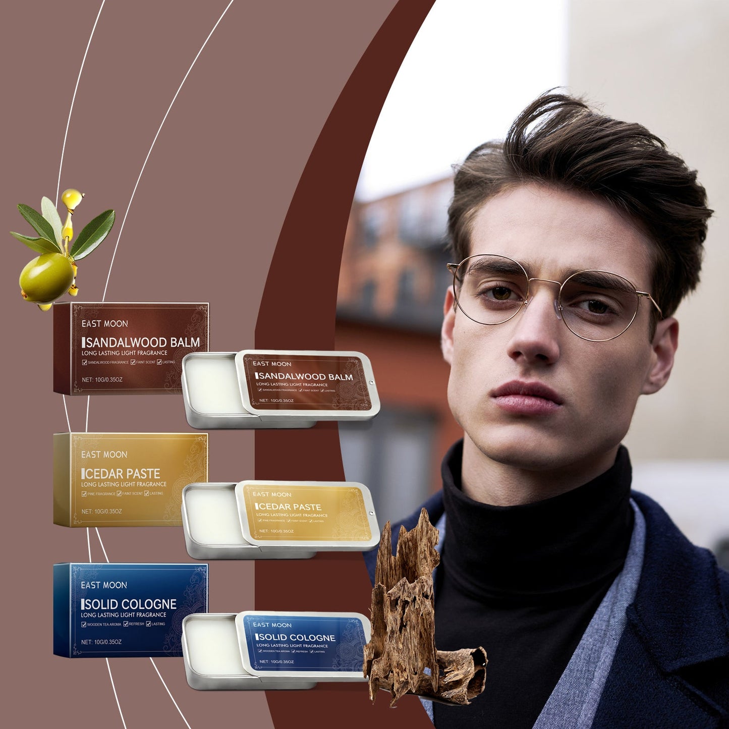 Men's Solid Balm Portable Solid Balm For Long-Lasting Fragrance Refreshing And Non-Sticky