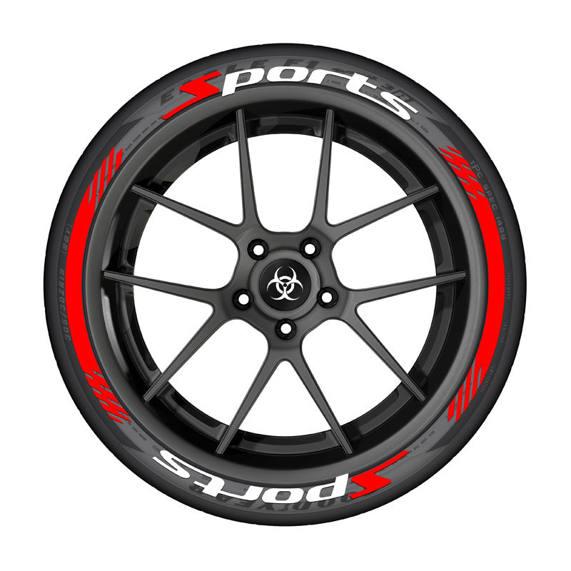 SPORTS series car tire letter sticker DIY sticker personalized modification sticker 3D three-dimensional all-in-ode tire sticker