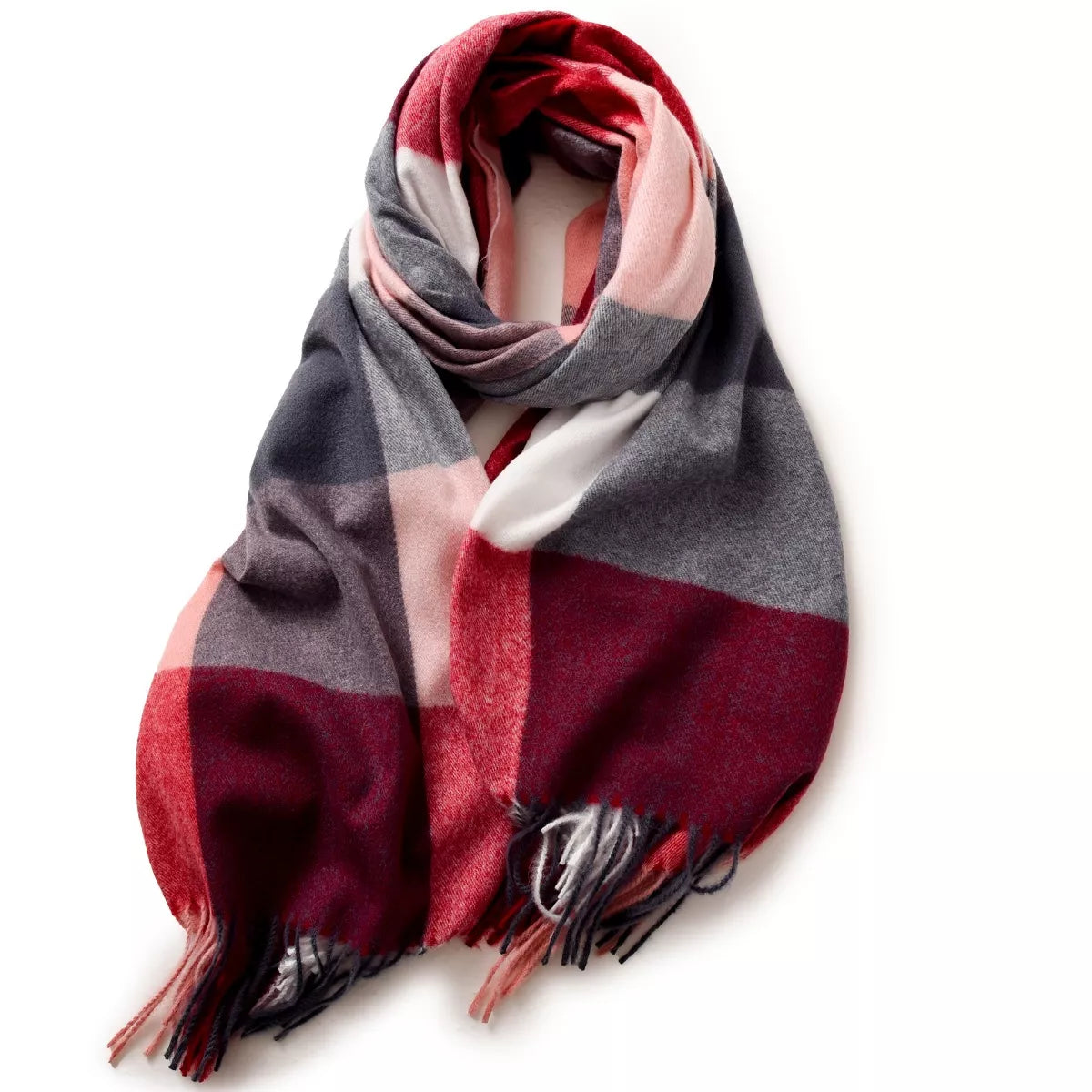 Plaid Fringe Scarf