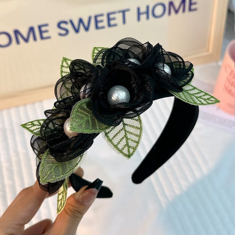 Fashionable fabric flower pearl flower headband