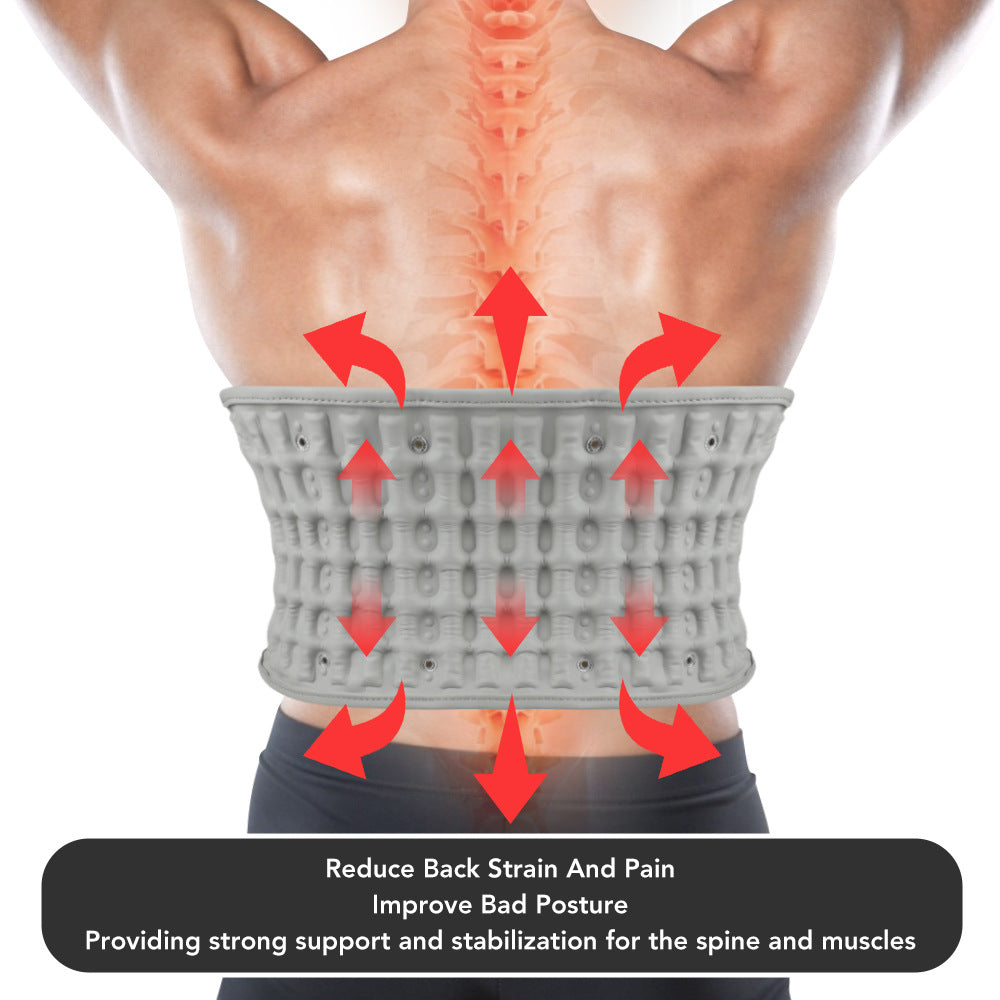 Inflatable Waist Belt To Relieve Low Back Pain Waist Protection Leather Shrink Exhaust Fixed Belt