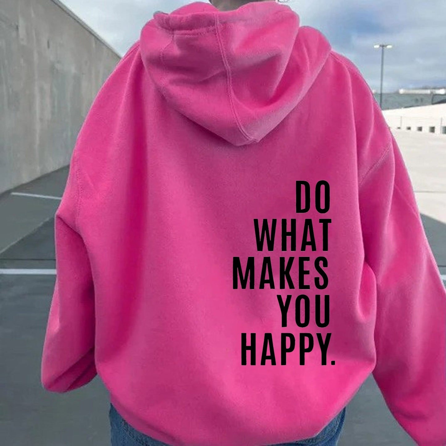 Do What Makes You Happy Off Shoulder Hoodie