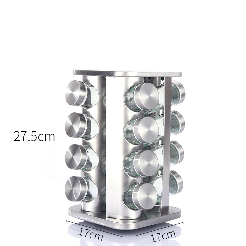 Kitchen articles rotating seasoning rack domestic rotating seasoning tank stainless iron spices seasoning box set
