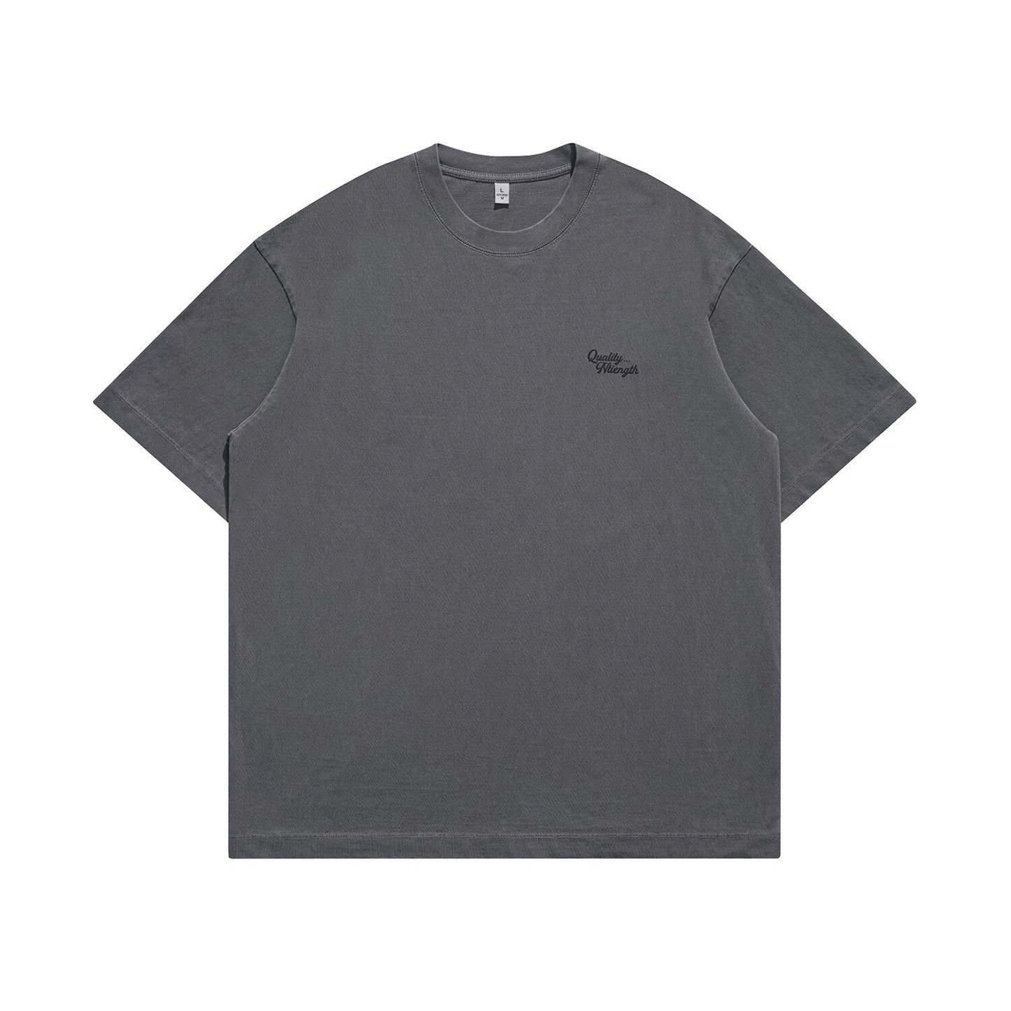 Washed Distressed Mottled Print Loose Casual Tee