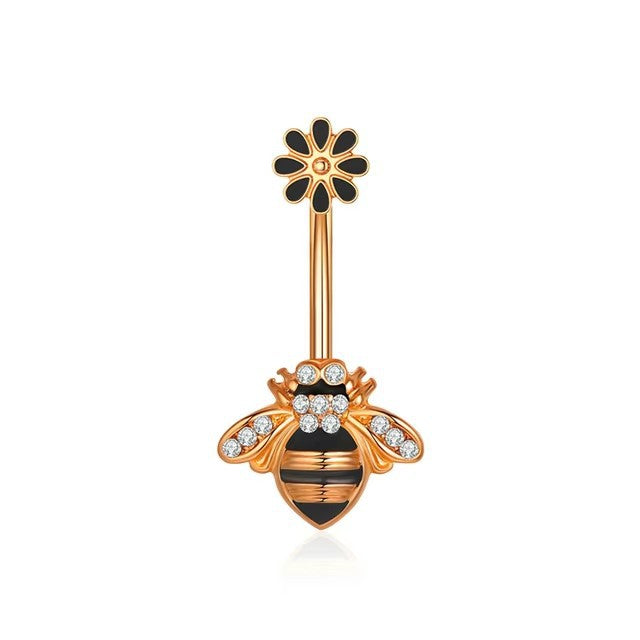 Navel Ring Creative Bat Bee Navel Buckle Navel Ring Body Piercing Jewelry
