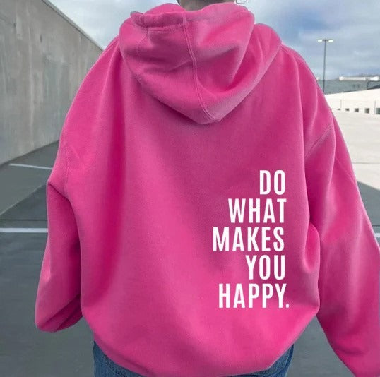 Do What Makes You Happy Off Shoulder Hoodie