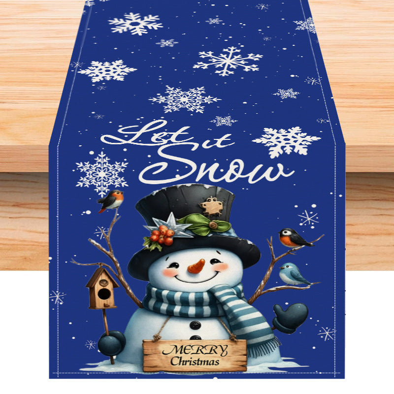 Christmas snowman linen table flag living room dining table decoration tablecloth Christmas restaurant tablecloth coffee table cloth