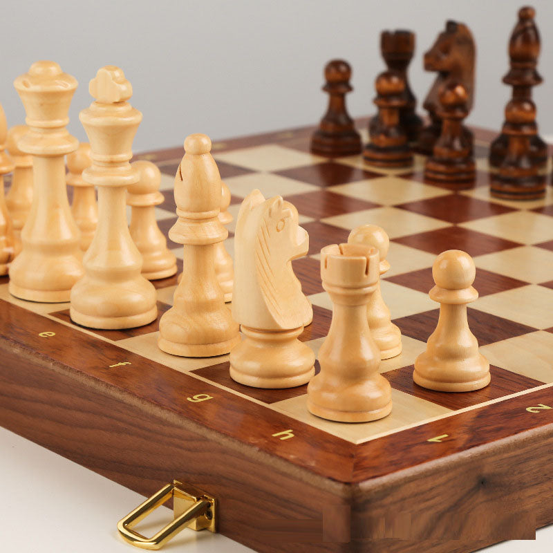 International Chess High end Solid Wood Set Large Children's Wooden Folding Chess Board Special for Western Chess Competition