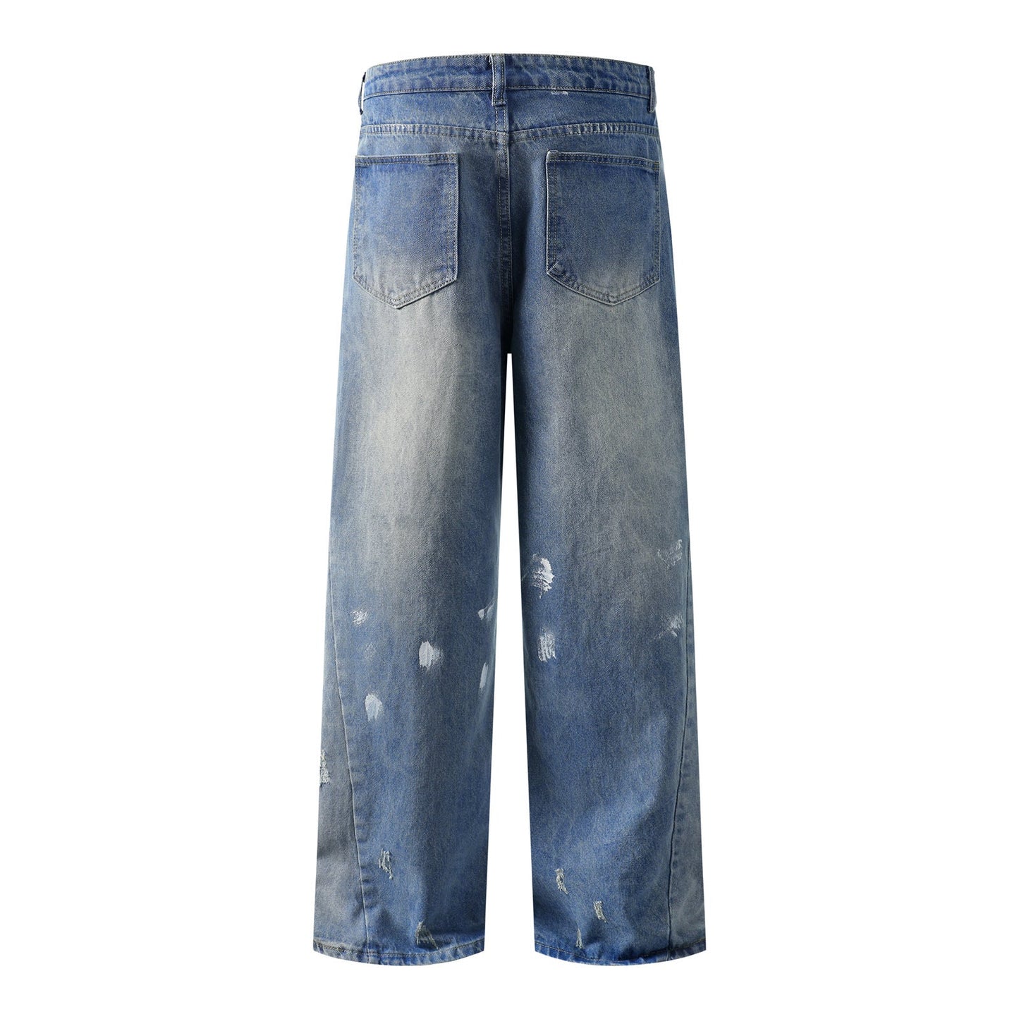 Harajuku Style Washed Distressed Denim Pants