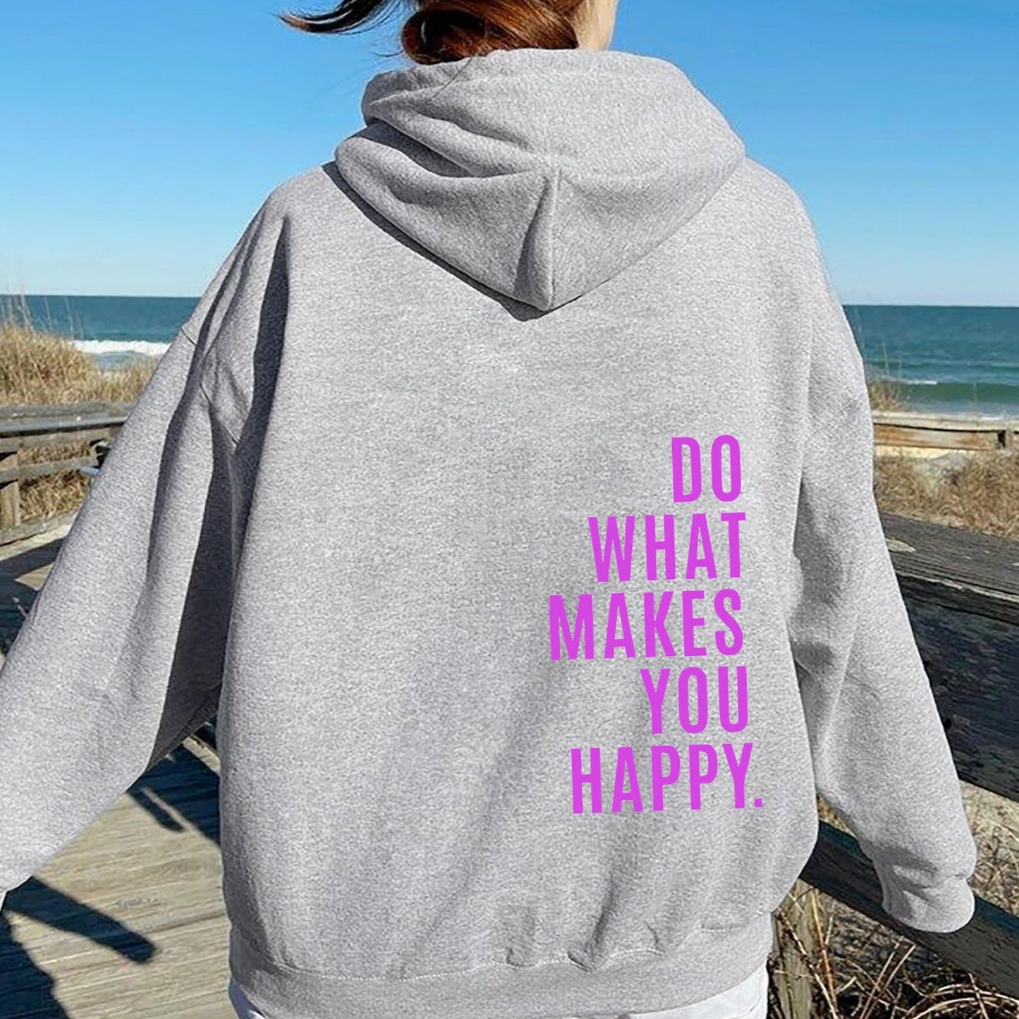 Do What Makes You Happy Off Shoulder Hoodie