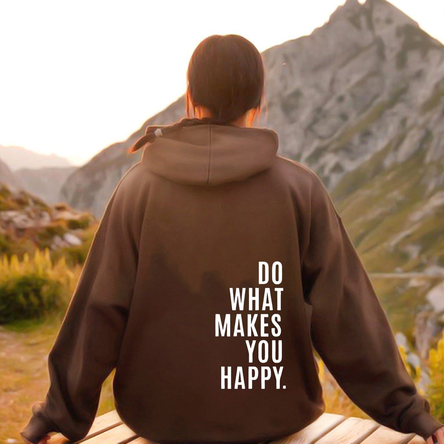 Do What Makes You Happy Off Shoulder Hoodie
