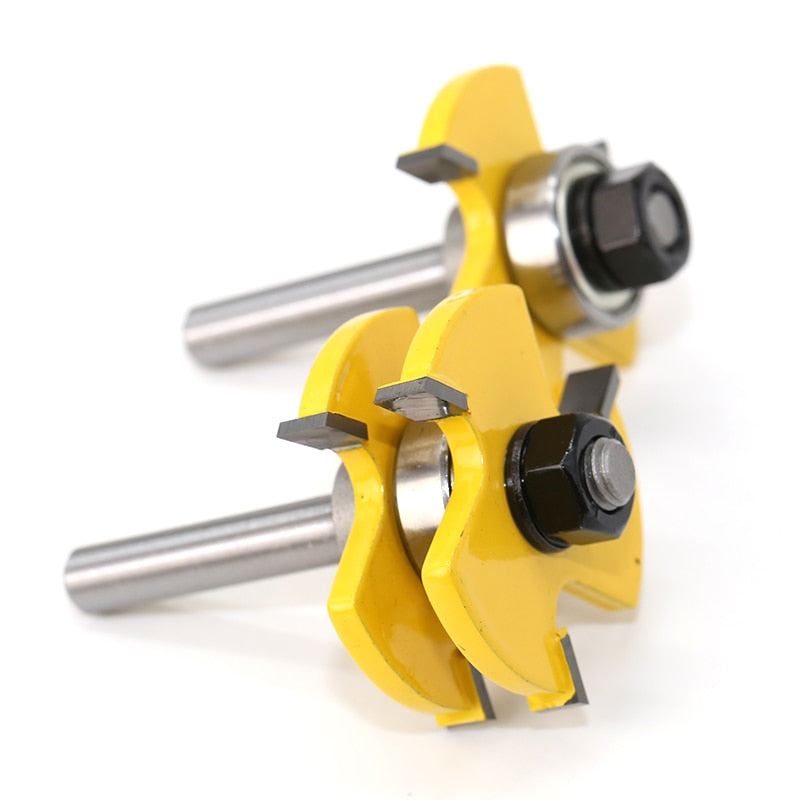 2 pc 8mm Shank high quality Tongue & Groove Joint Assembly Router Bit Set 3/4 Stock Wood Cutting Tool
