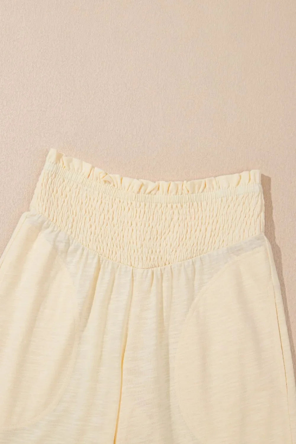 Solid Color Tank Top and Smocked Waist Pants Set