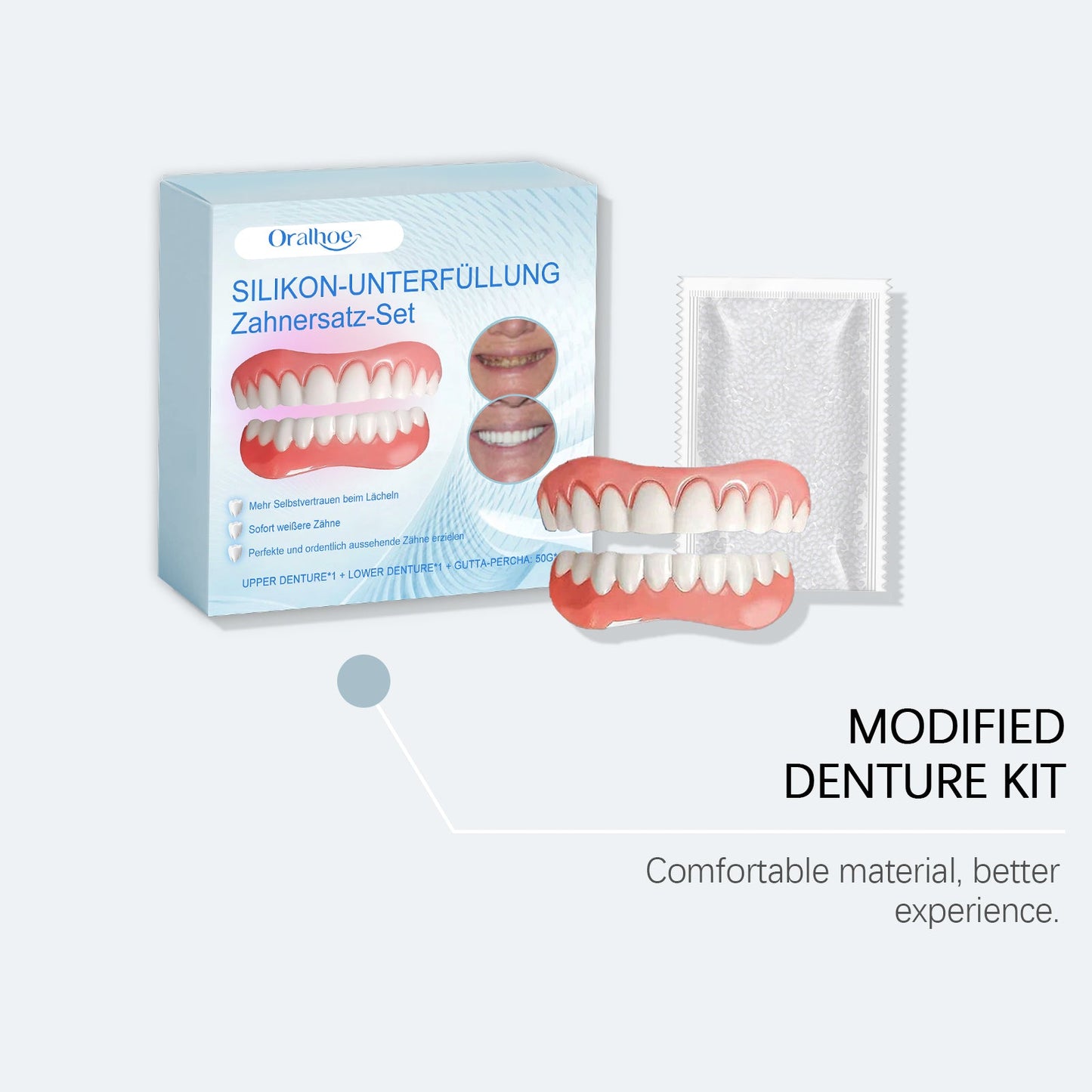 Cosmetic Denture Set Enhances Smile Comfort Material Cosmetic Teeth Filling Set