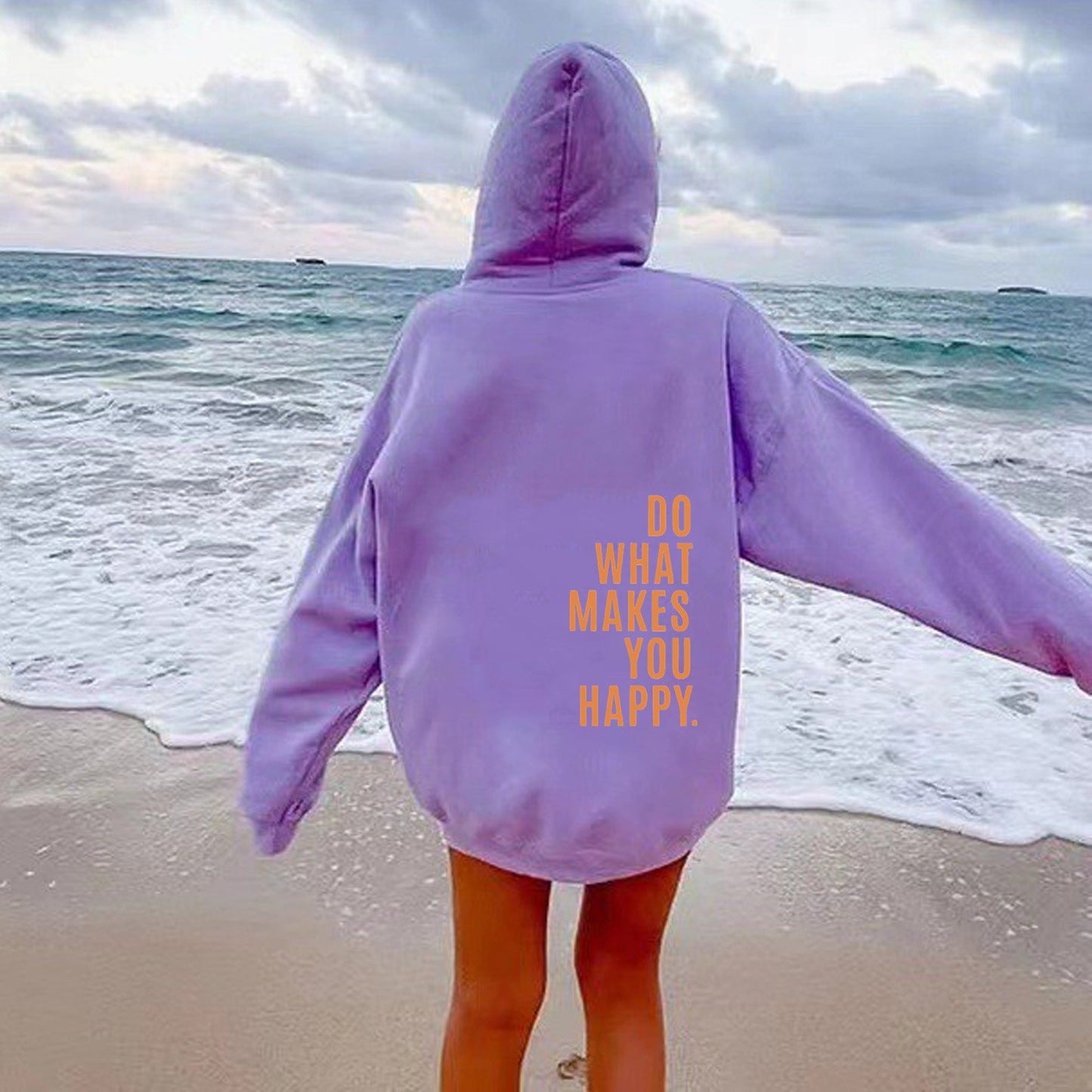 Do What Makes You Happy Off Shoulder Hoodie