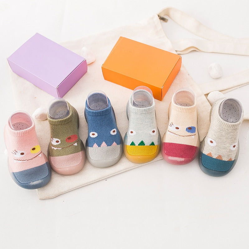 Spring and Autumn Children's Indoor and Outdoor Socks Shoes Baby Step Shoes Boys and Girls Summer Breathable Little Monster Wear resistant Board Shoes