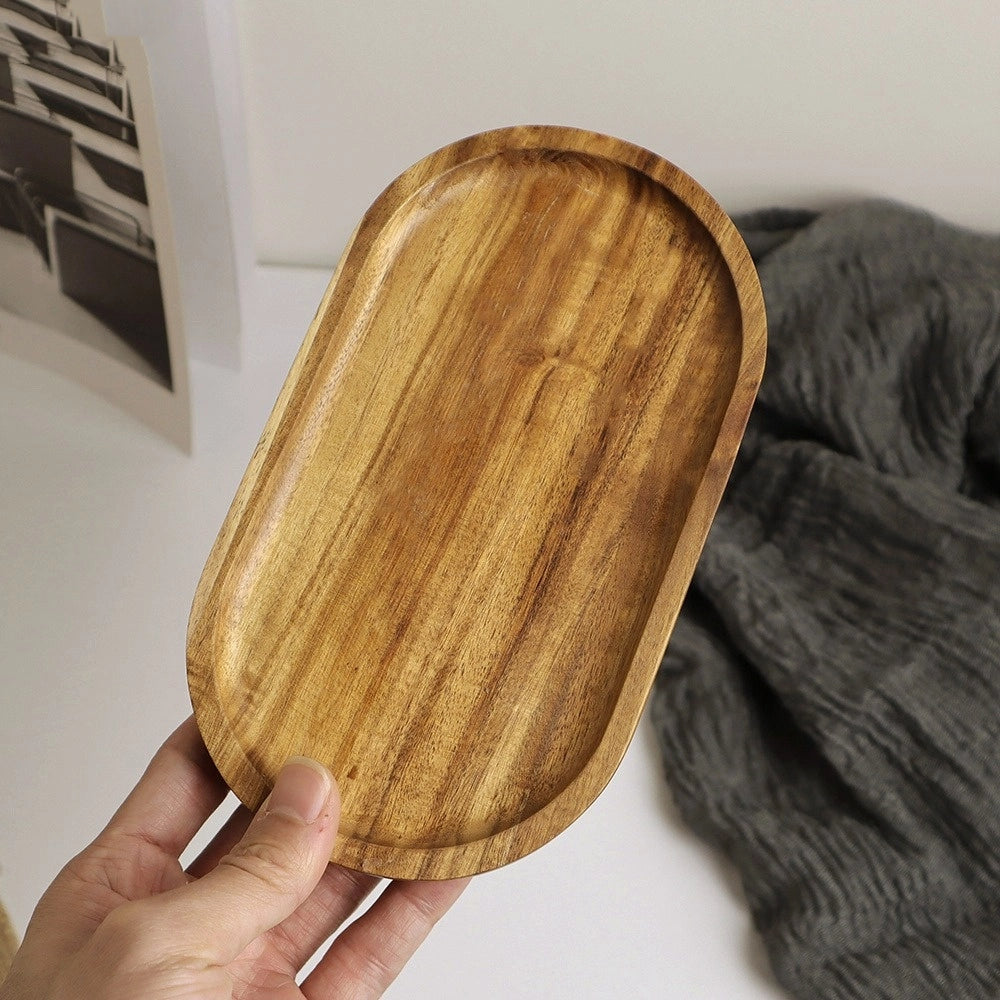 Acacia wooden fruit tray cake plate decoration Dim sum kitchen plate