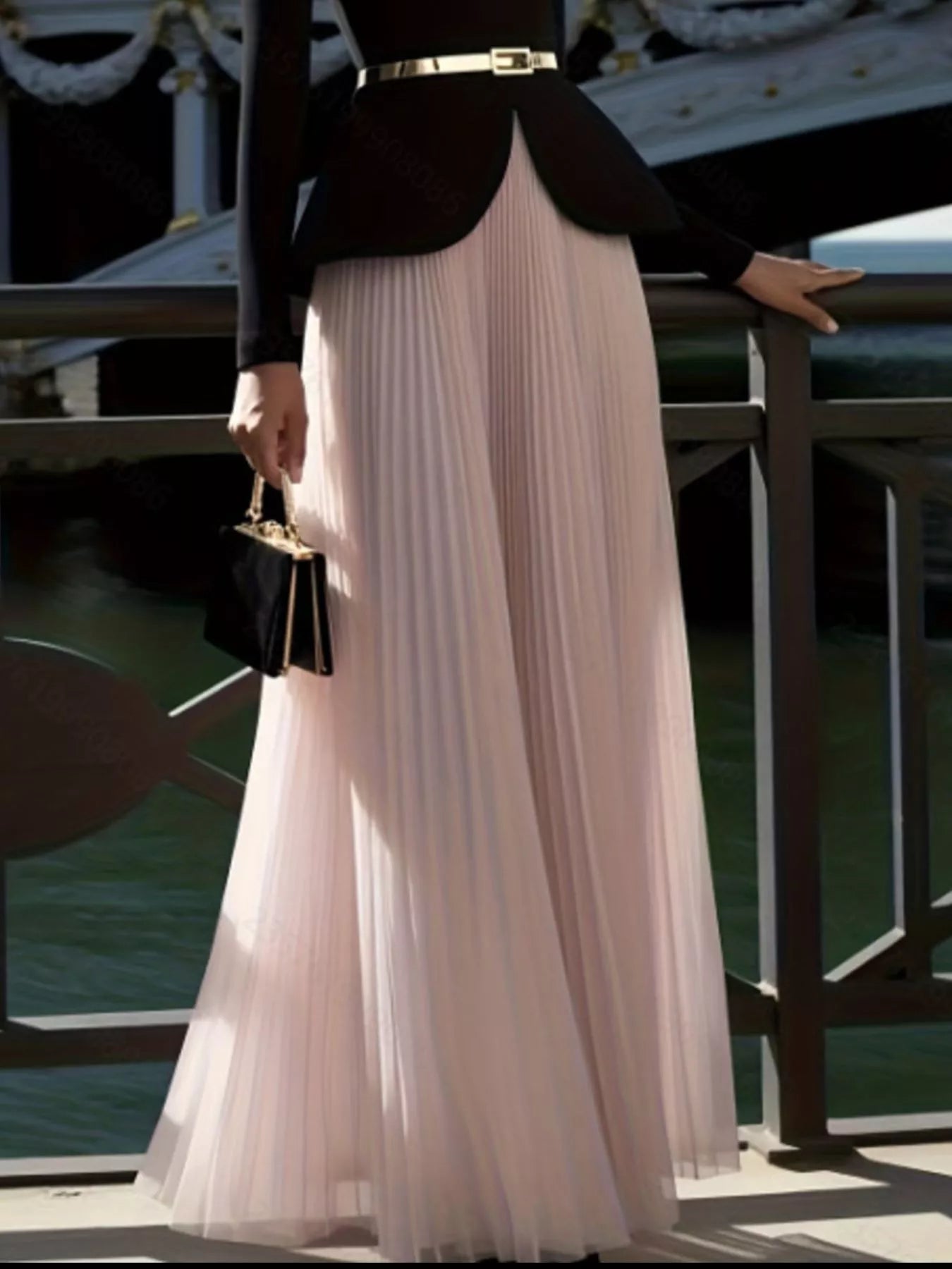 Pleated Maxi Skirt