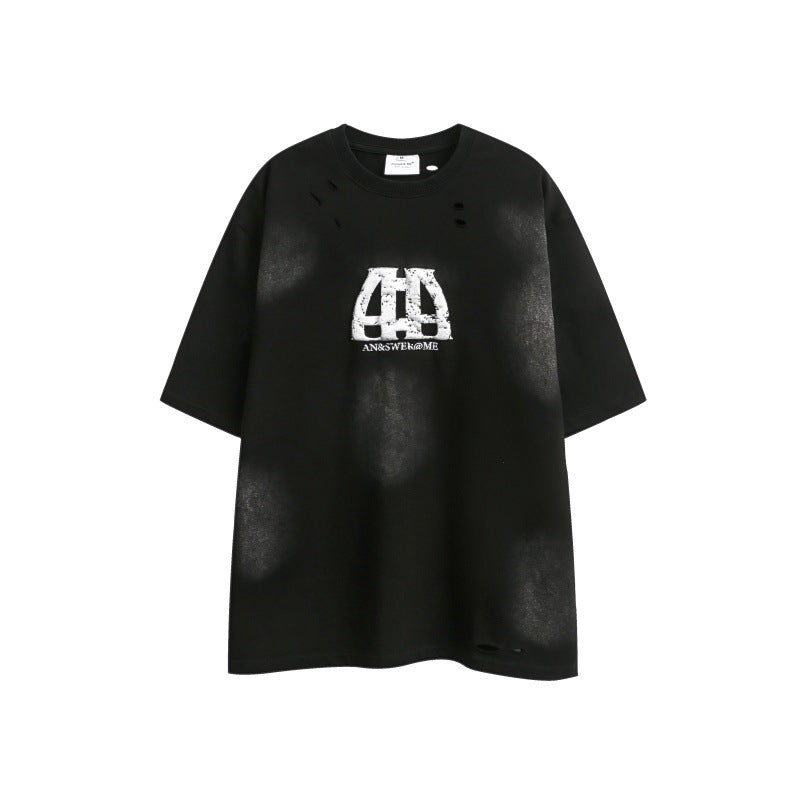 Vintage Distressed Print Loose Fit T-Shirt