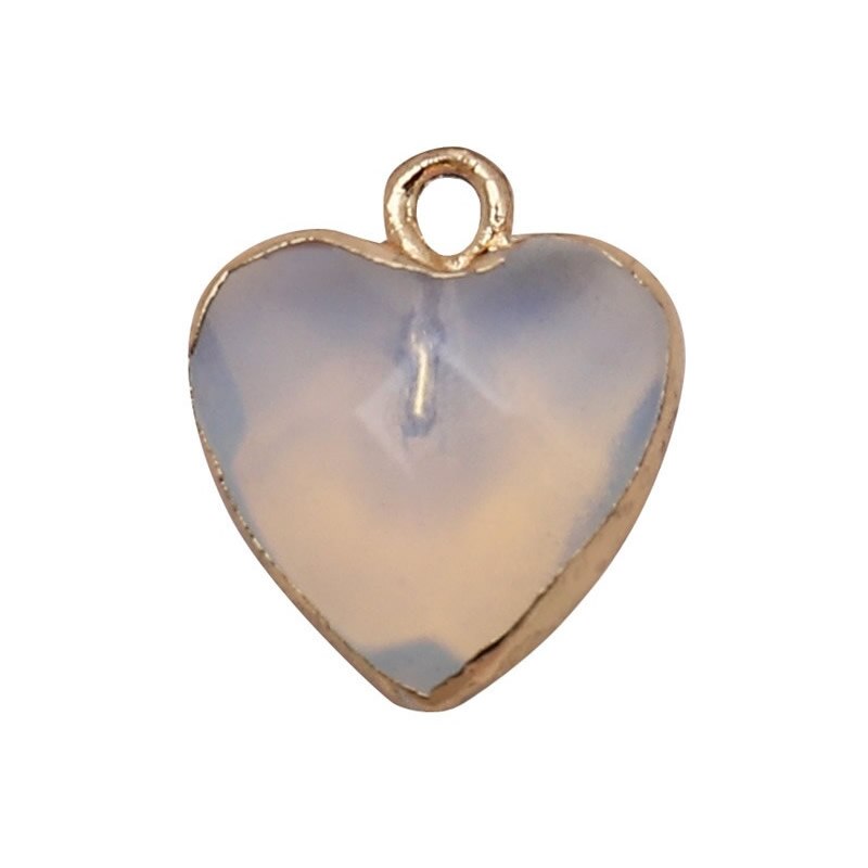 Women Jewelry  12.5mm Small Lovely Heart Pendant Labradorit Aventurine Opal Rose Crystal Quartz Stone Pendant DIY for Necklace