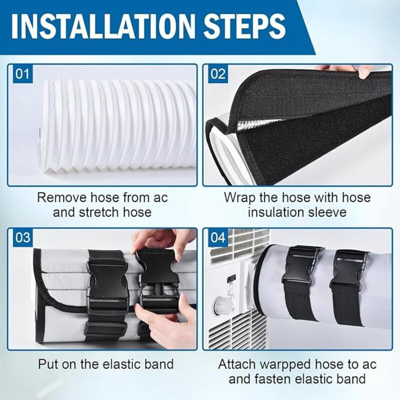 CA Insulated Hose Cover, Reusable Wrap, Duct Vent Cover, AC Pipe Protectors, Home Tool