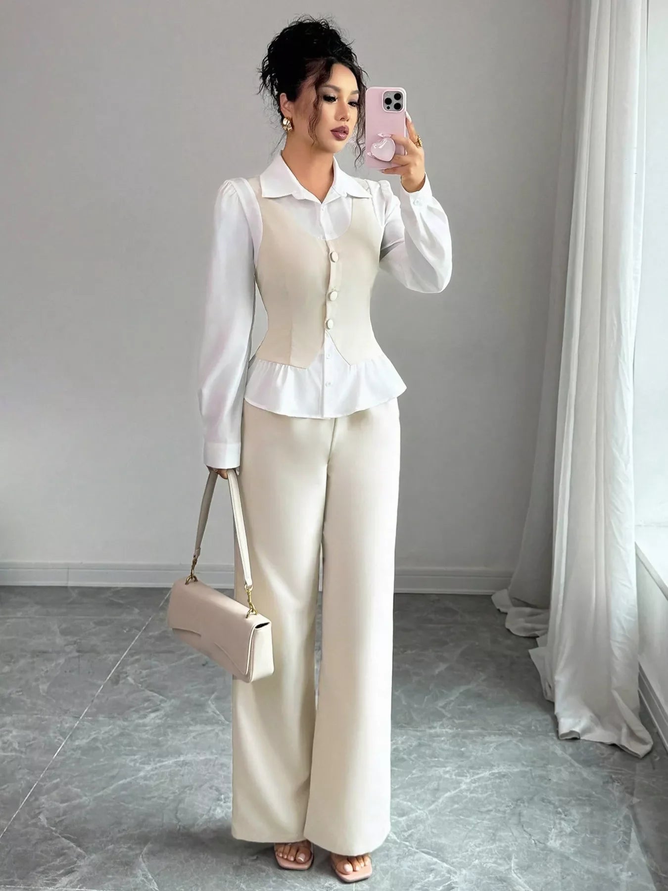 Two Tone Shirt and Pants Set