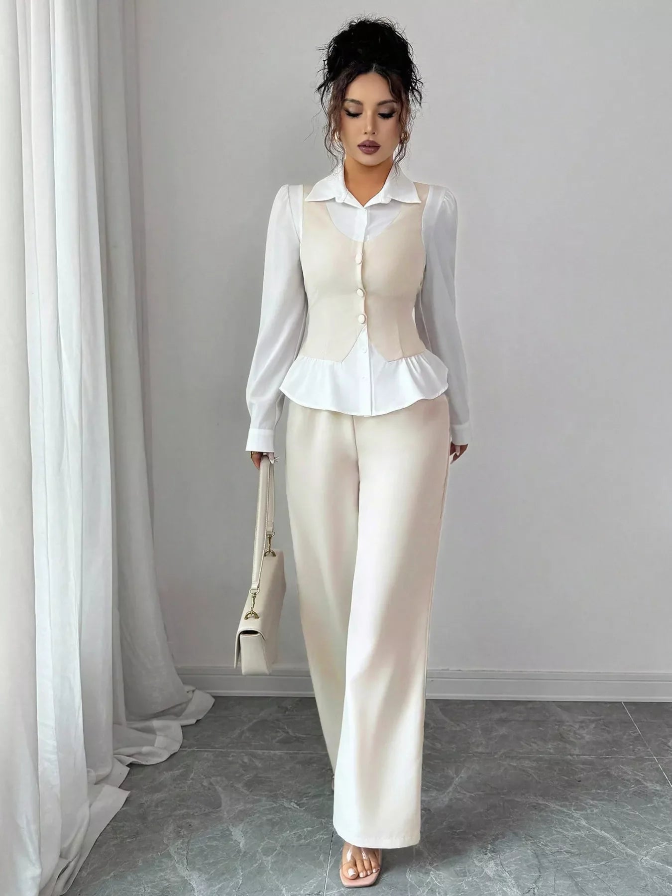 Two Tone Shirt and Pants Set