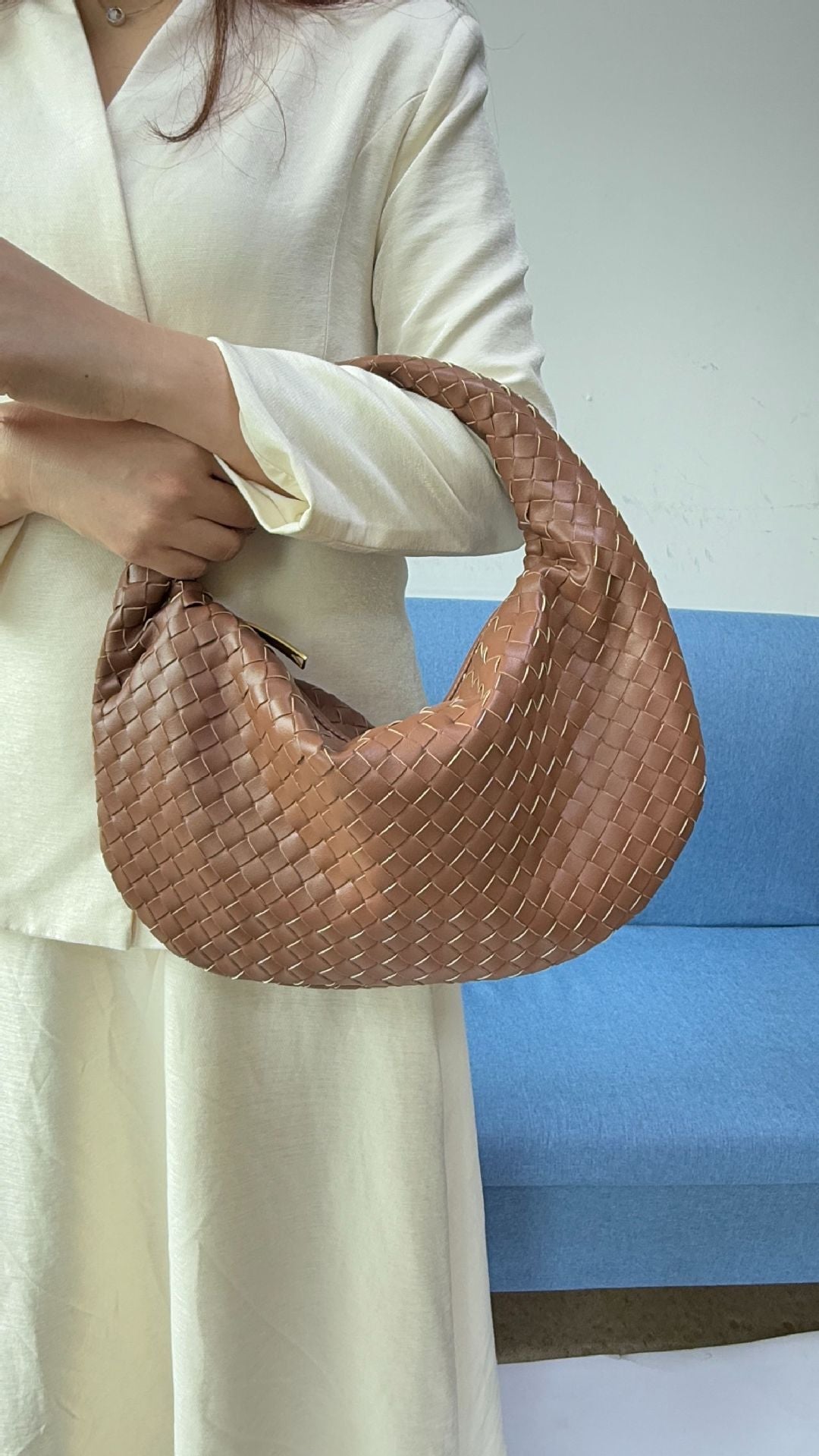 Large size women's woven bag large capacity hand-held armpit bag women's bag