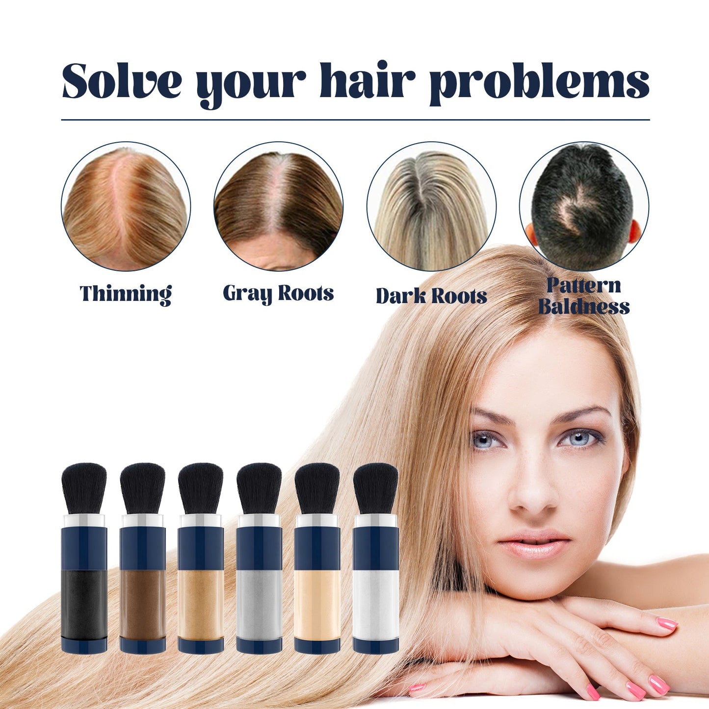 Color Fibers, Fill The Top Of Your Hairline With A Refreshing Fluffy Shade Powder