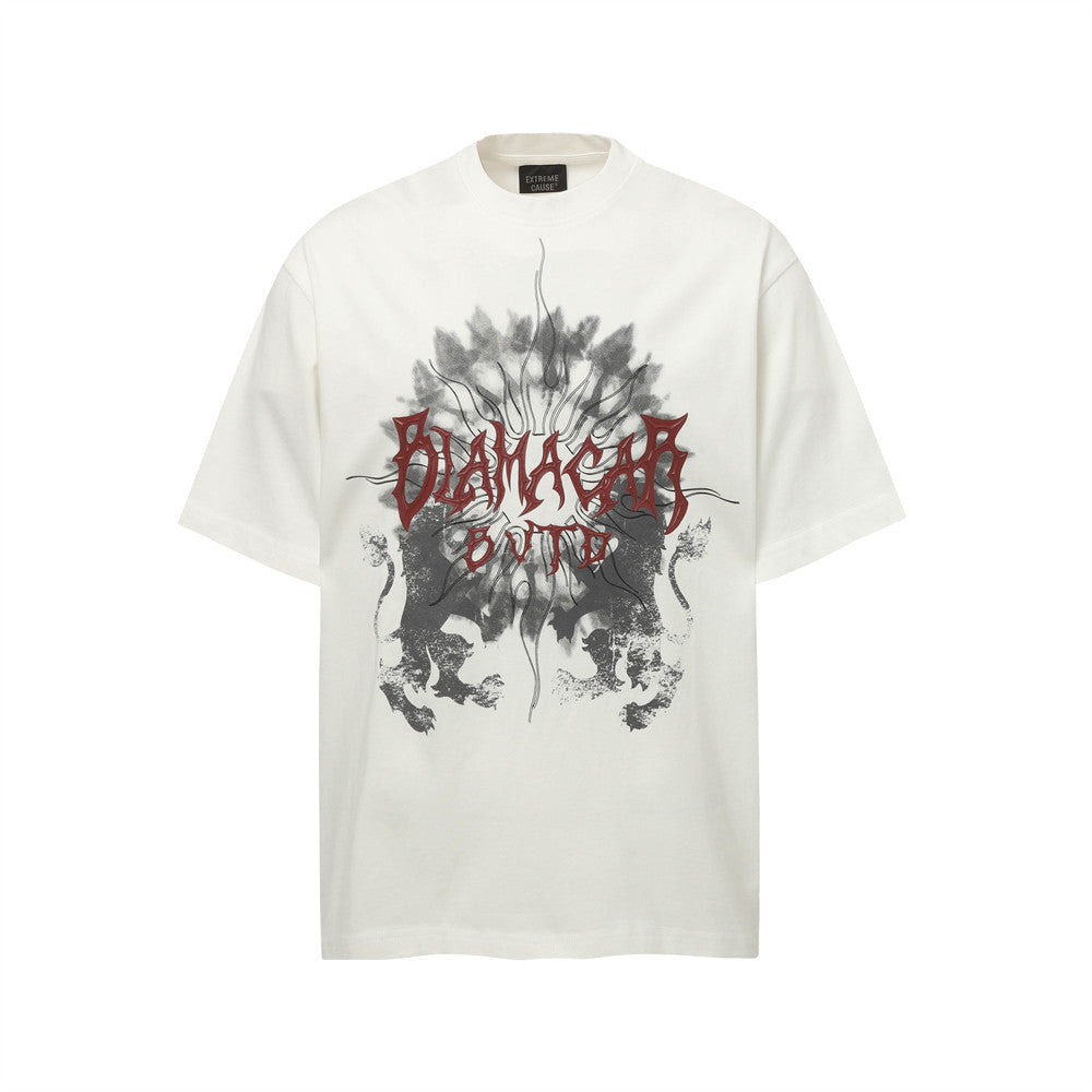 Ink Lotus Abstract Tie-Dye Short Sleeve T-Shirt