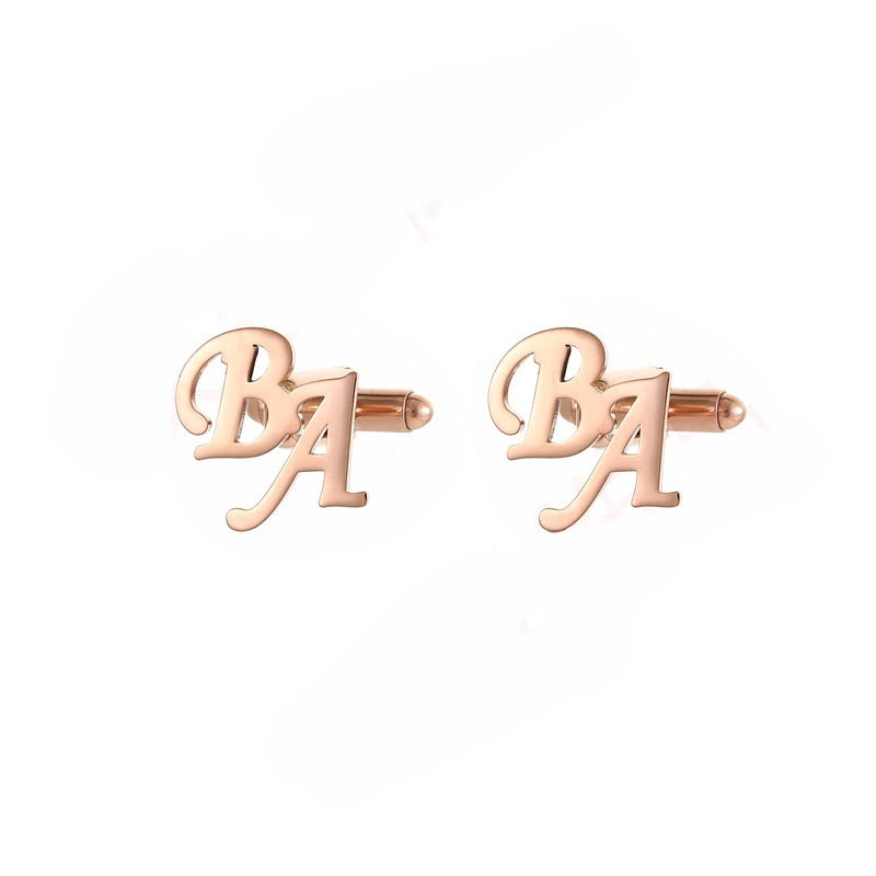 DIY custom French men's cufflinks with English letters cufflinks