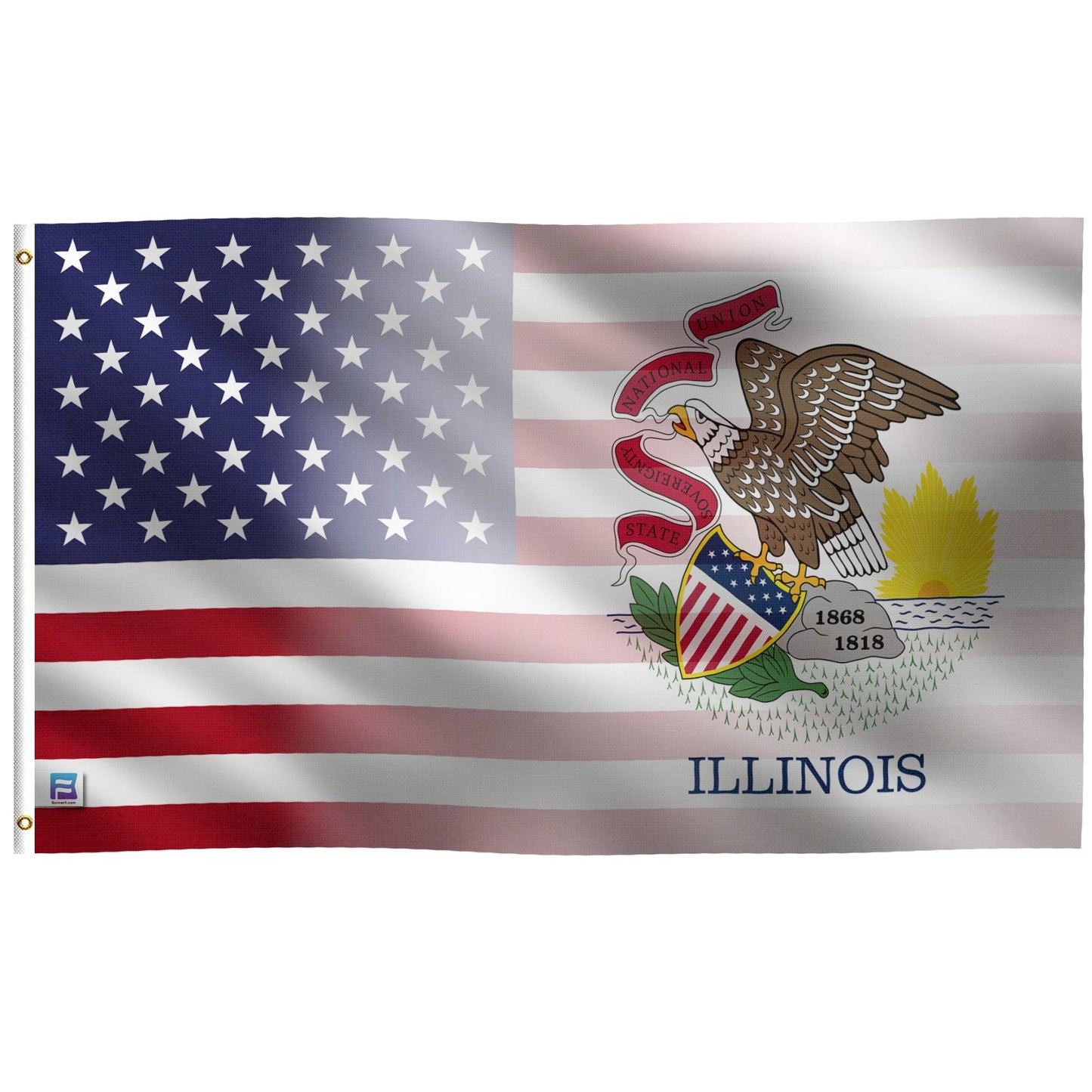 Illinois & American Flag Blend