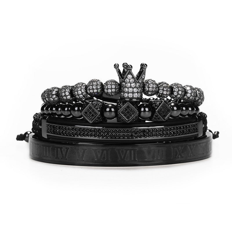 Gold Crown Roman Numeral Bracelet - Harajuku Style