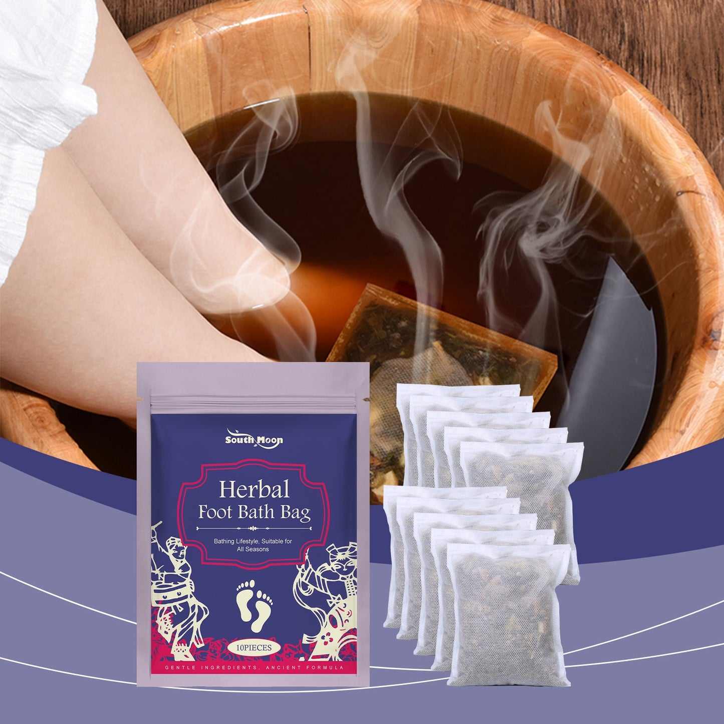 Herbal Foot Bath Pack Wormwood Extract Foot Soak Pack Gentle Foot Bath