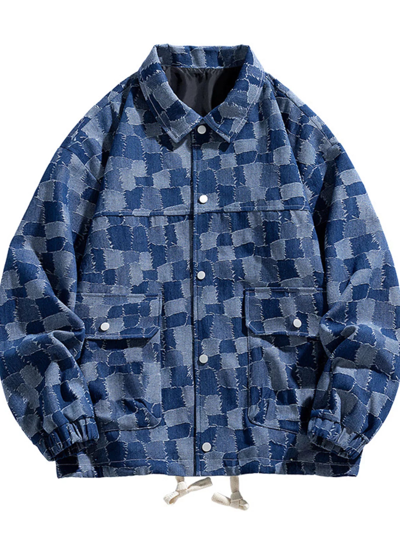 Men's Full Size Snap Down Denim Jacket Plus Size