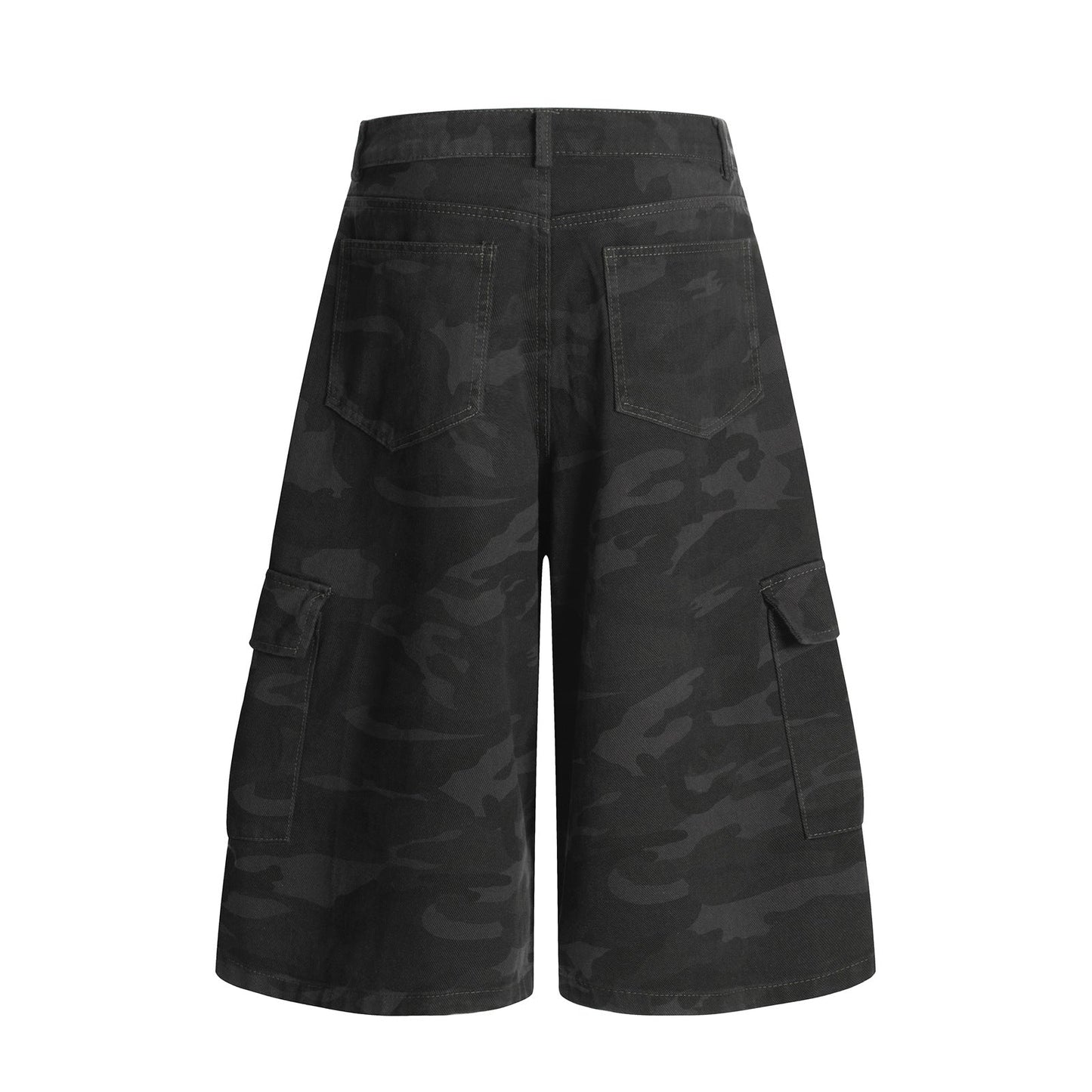 Camouflage Multi-Pocket Capri Pants - Unisex