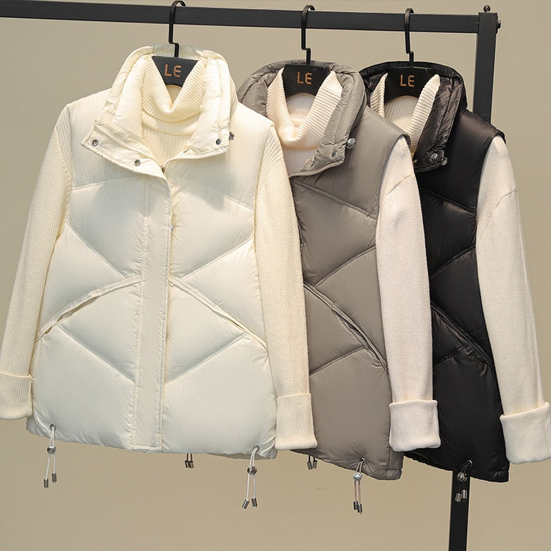 Playful  Stand Collar Vest Coat for Ladies