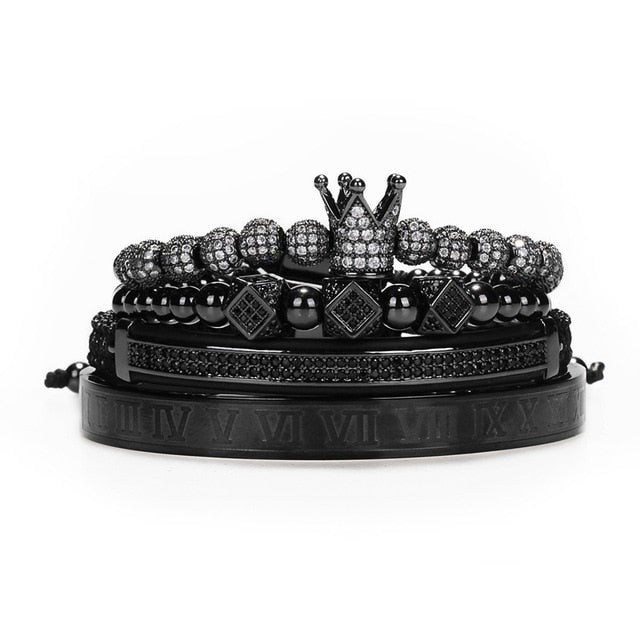 Gold Crown Roman Numeral Bracelet - Harajuku Style