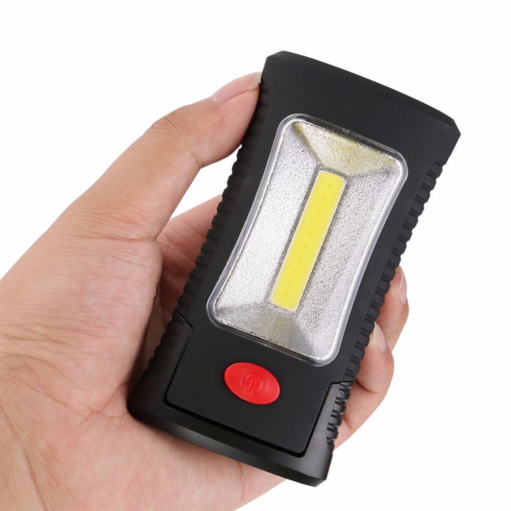 2-Modes COB LED Magnetic Working Folding Hook Hanging Lamp Torch Linternas  Flashlight Handy Lighting Use 3x AAA