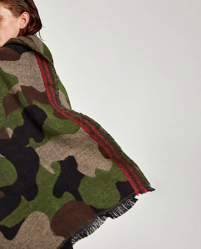 Harajuku Style Cashmere Camo Scarf - Cozy  Wrap
