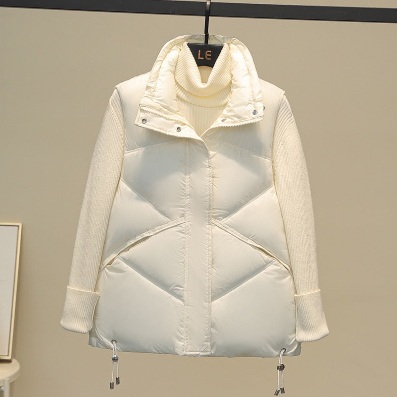 Playful  Stand Collar Vest Coat for Ladies
