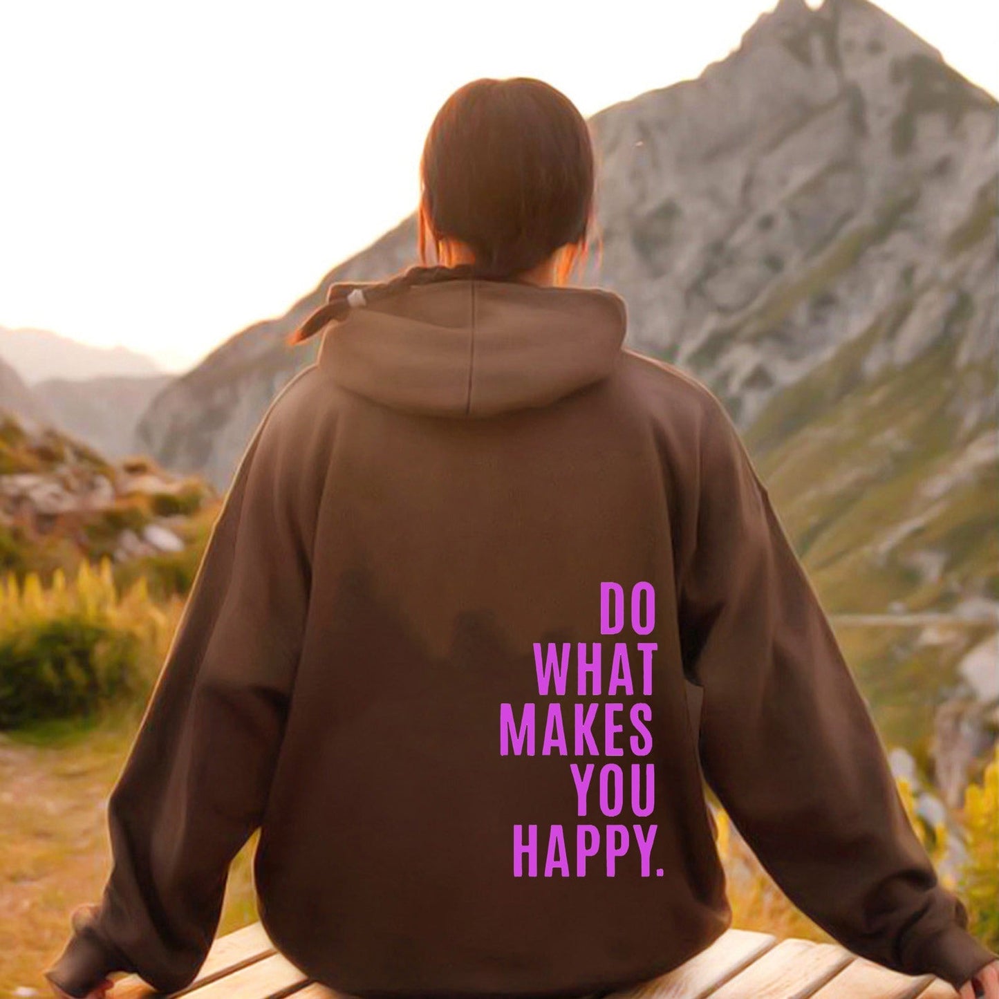 Do What Makes You Happy Off Shoulder Hoodie